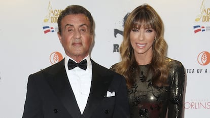 Sylvester Stallone y su esposa, Jennifer Flavin, en una cena en honor del actor celebrada durante el festival de cine de Cannes, en mayo de 2019.