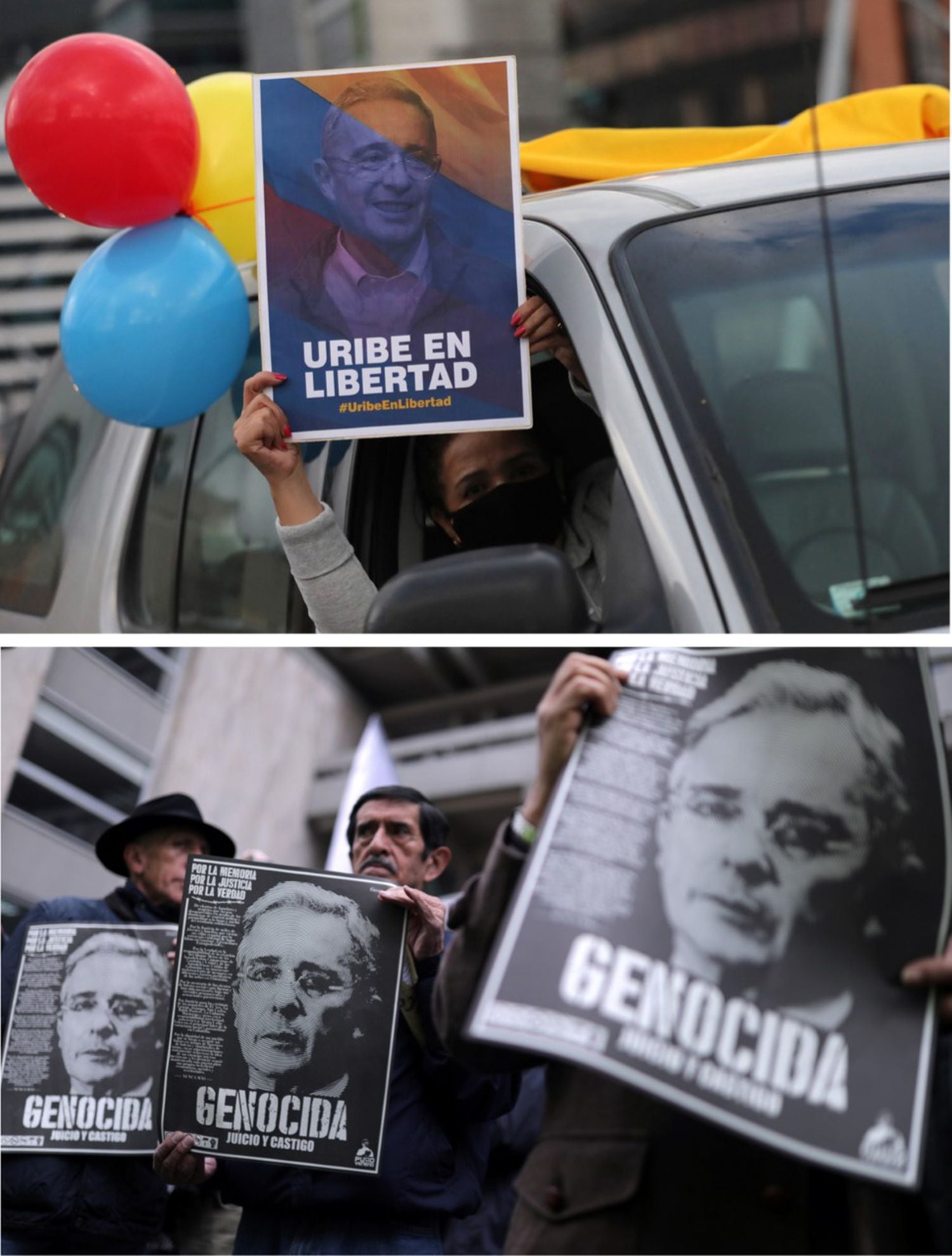 Los colombianos se dividen entre el amor incondicional al expresidente Uribe o su rechazo frontal tanto a su persona como a sus políticas. 