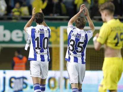 Prieto y Bautista, tras el partido.