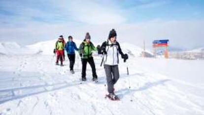 Una excursión con raquetas de nieve en La Molina (Pirineo catalán).