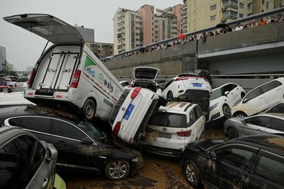 Consecuencias de un diluvio en la provincia de Henan, en el centro de China.