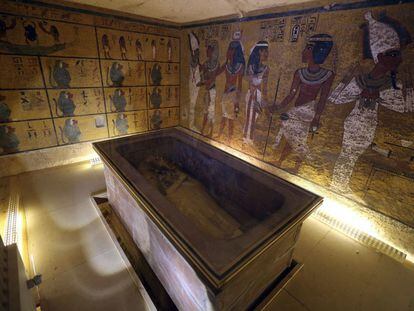 Interior de la c&aacute;mara funeraria de Tutankam&oacute;n.