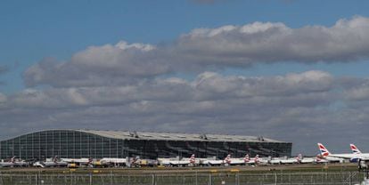 Aviones de British Airways en Heathrow, durante el confinamiento de marzo de 2020.