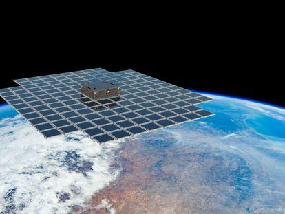 Recreación de un satélite de AST SpaceMobile