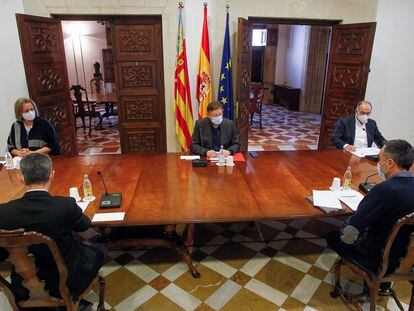 El presidente de la Generalitat, Ximo Puig, preside la reunión de este sábado sobre la evolución de los proyectos europeos.