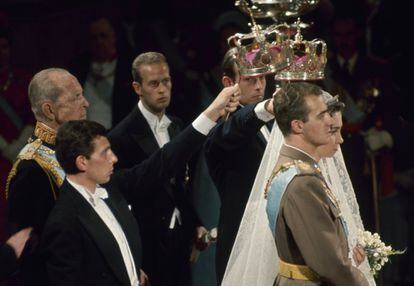 14 de mayo de 1962. Los futuros Reyes de España, durante su boda, celebrada en Atenas (Grecia).