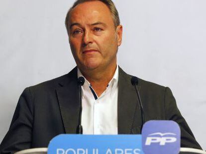 El candidato del PP a la presidencia de la Generalitat, Alberto Fabra