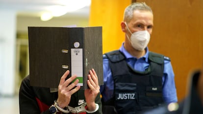 El condenado, Taha Al-J., a su llegada al tribunal de Fráncfort, este martes.