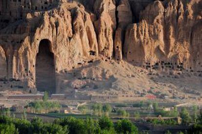 Espacio excavado en la roca donde se levantaba la gran estatua de Buda de Bamiyan, en Afganistán, destruida por el régimen talibán en 2001.