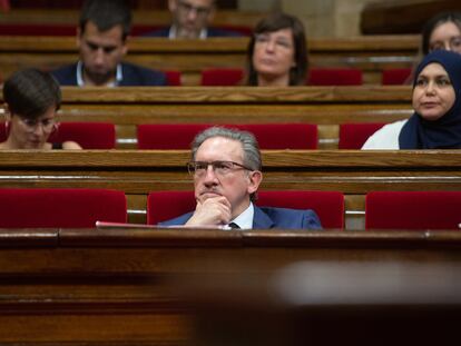 El consejero de Economía y Hacienda de la Generalitat, Jaume Giró, en el Parlament.