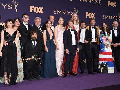 El elenco de 'Juego de tronos' en los premios Emmy celebrados el domingo en Los Ángeles (EE UU).