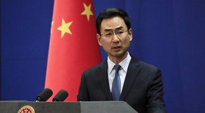 El portavoz del Ministerio de Exteriores chino, Geng Shuang, este martes en Pekín.
 