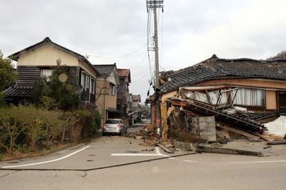 Edificios dañados tras el terremoto en la ciudad de Wajima, en la prefectura de Ishikawa.