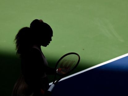 Serena Williams, durante el partido de octavos contra Sakkari. / AL BELLO (GETTY)