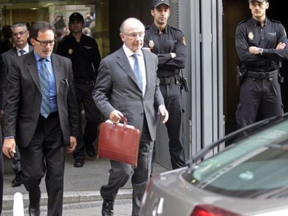 Rodrigo Rato tras comparecer ante el juez del caso Bankia