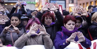 Imagen de archivo de una concentración contra la violencia machista en Madrid.