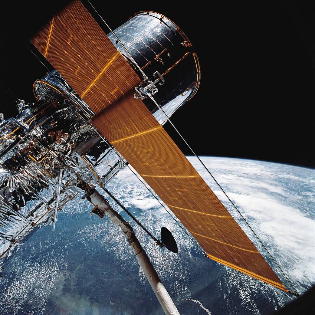 El telescopio Hubble en 25 de abril de 1995.