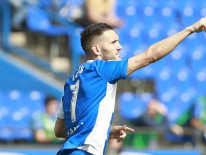 Lucas celebra el gol del empate.