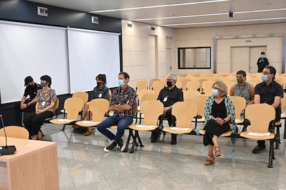 Los imputados de haberse incorporado a 'Halboka', el reconocido frente jurídico de ETA, durante la primera sesión del juicio, que se celebró el pasado mes de julio en la Audiencia Nacional.