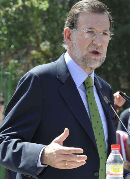 El presidente del PP, Mariano Rajoy, durante su visita a la Diputación y el Ayuntamiento de Granada.