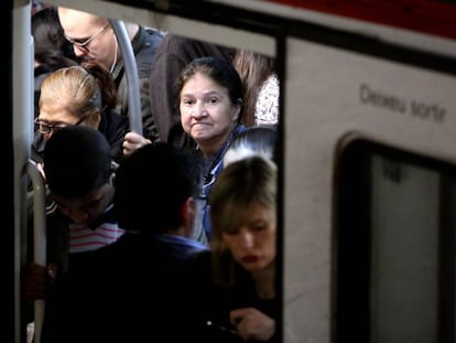 Un vag&oacute; del metro, aquest dimarts.