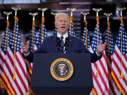 El presidente de EE UU, Joe Biden, presenta el plan de infraestructuras en Pittsburgh, el 31 de marzo.