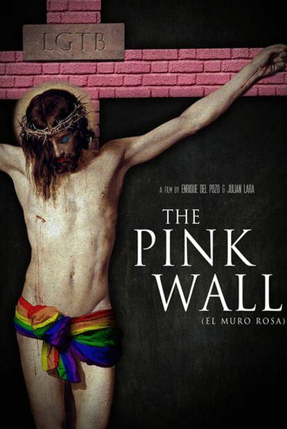 Cartel del documental <i>The pink pall (El muro rosa)</i> de Enrique del Pozo.