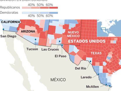 Resultados en los 21 condados de EE UU fronterizos con México.