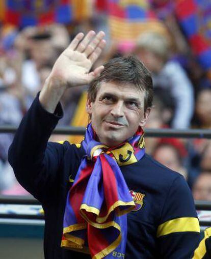 Tito Vilanova el maig del 2013, durant les celebracions per la Lliga aconseguida.