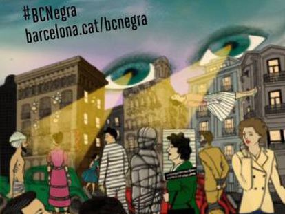 Cartell del festival BCNegra del 2021, obra de José Luis Merino.