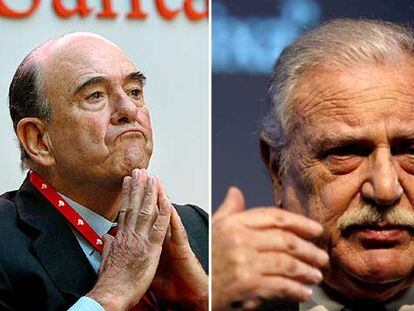 Los presidentes de Santander y La Caixa, Emilio Botín y Ricard Fornesa.