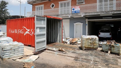 Imagen del contenedor en Asunción, Paraguay, el pasado viernes 23 de octubre.