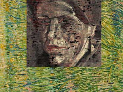 Debajo de la hierba a parece el retrato pintado anteriormente por Van Gogh.