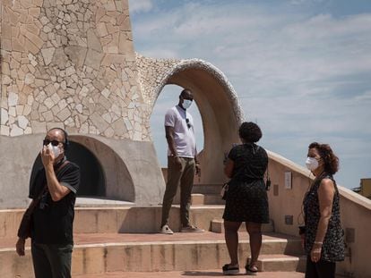 Visitantes en la Pedrera, este miércoles.