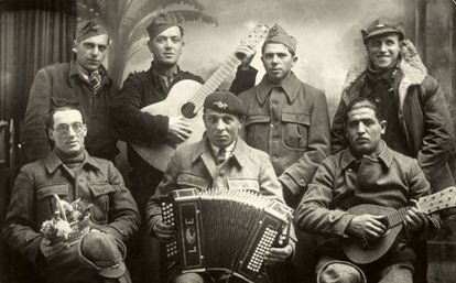 Fotografía hallada en el álbum personal de Marcel Borloz, suizo integrante de las Brigadas Internacionales