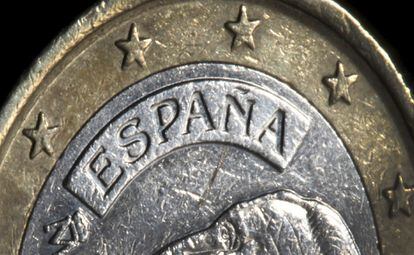 En la imagen, una moneda de euro de España.