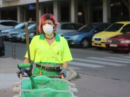 Sara Gema López, trabajadora de la limpieza de la empresa municipal de Alcorcón