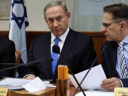 El primer ministro israel&iacute;, Benjam&iacute;n Netanyahu, en la reuni&oacute;n del Gobierno del d&iacute;a 4.