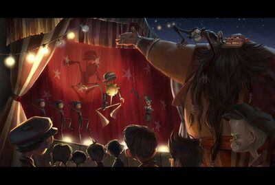 Boceto de Gris Grimly y Guillermo del Toro para su adaptación de 'Pinocchio'.