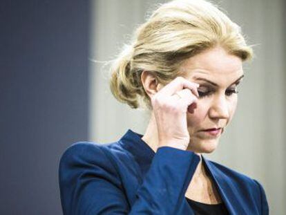 La primera ministra danesa, Helle Thorning-Schmidt, en una conferencia de prensa tras los atentados.