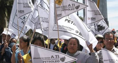 Manifestación contra la privatización de Pemex.