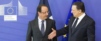 Fran&ccedil;ois Hollande junto a Dur&atilde;o Barroso.