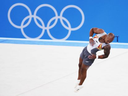 Ray Zapata, durante las pruebas de clasificación de gimnasia en los Juegos de Tokio.