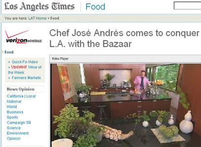 'Los Angeles Times' ha dedicado la portada del suplemento de gastronomía al cocinero.