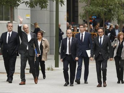 Els exconsellers de la Generalitat arriben a l'Audiència Nacional el 2 de novembre.