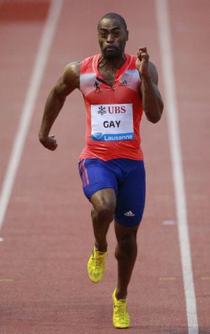 Gay, el 4 de julio, en los 100 metros de Lausana de la Diamond League.