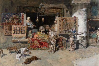 'El vendedor de tapices', una acuarela del Museo de Montserrat muy difícil de exponer.