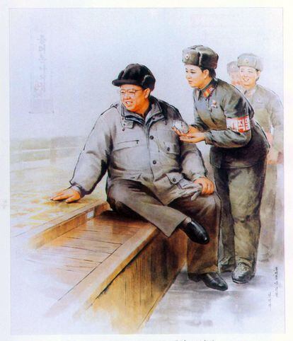 El régimen cultivó la imagen de Kim Jong-il como un líder humano, que se preocupaba por los soldados y el pueblo.