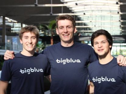 William Meunier, Tim Dumain y Mathias Griffe, fundadores de Bigblue. 