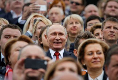 El presidente Putin este sábado en el aniversario de la fundación de Moscú.